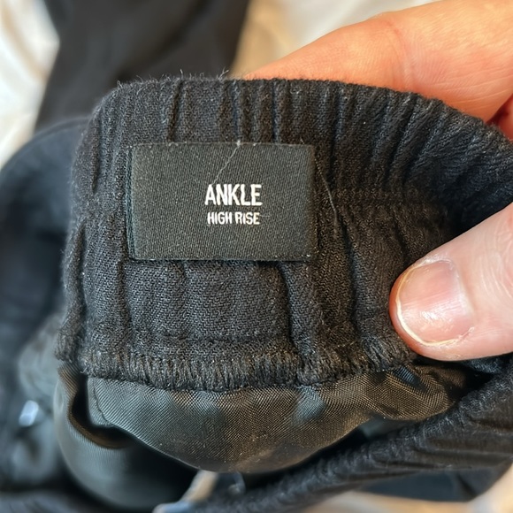 Express linen blend pants black high rise ankle small - Picture 5 of 5